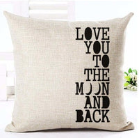 HKM-079827 Nordic Style Black and White Letter Pillowcase - Soft Short Plush Cushion Cover 45x45cm