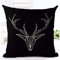 HKM-079827 Nordic Style Black and White Letter Pillowcase - Soft Short Plush Cushion Cover 45x45cm