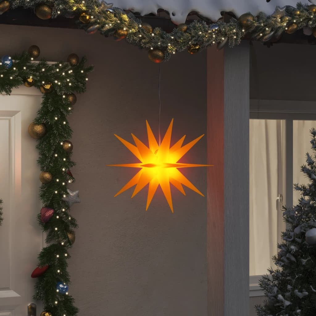 HKM-079955 Foldable LED Christmas Star Light - Waterproof & Timer Function, Warm White Glow, 43 cm