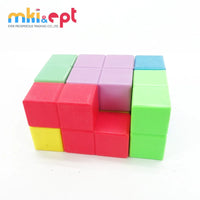 HKM-079955 Kids 3x3 Plastic Puzzle Cube Educational Toy, 5x5 cm, Cartoon Style, for Ages 2-4