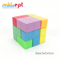 HKM-079955 Kids 3x3 Plastic Puzzle Cube Educational Toy, 5x5 cm, Cartoon Style, for Ages 2-4