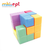 HKM-079955 Kids 3x3 Plastic Puzzle Cube Educational Toy, 5x5 cm, Cartoon Style, for Ages 2-4