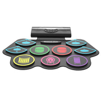 HKM-080019 Portable Bluetooth Jazz Drum Kit - 7 Drum Pads, Silicone Material, 51x34x7cm