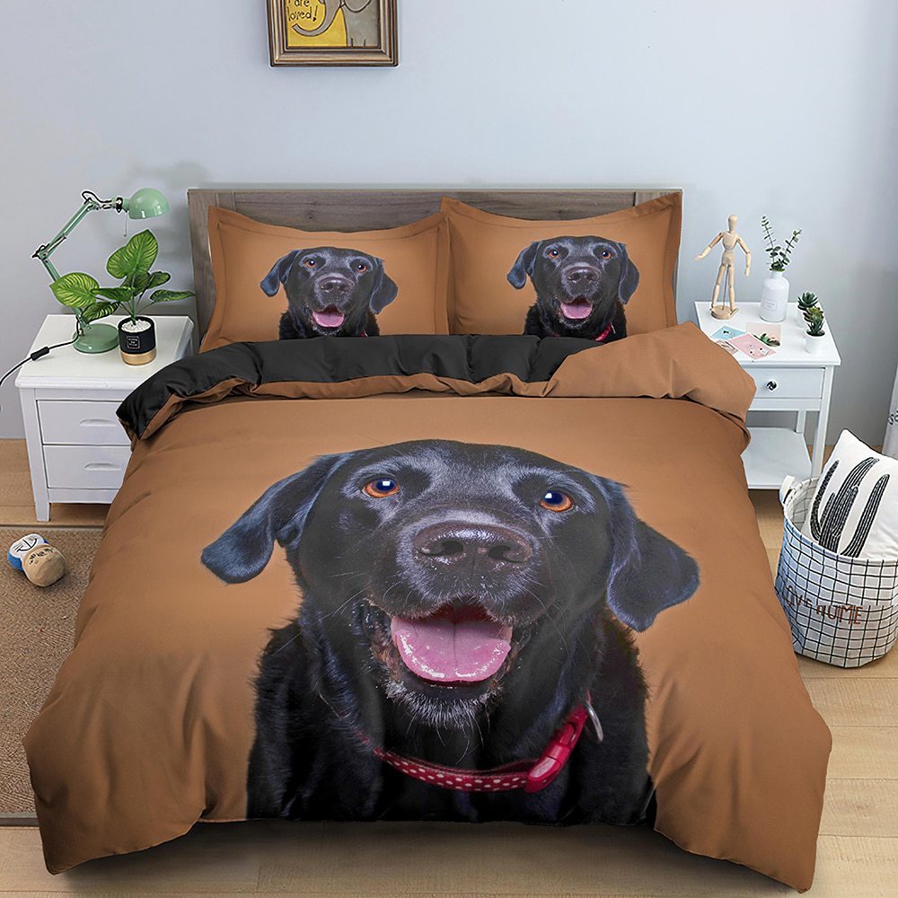 HKM-080147 Dachshund Cartoon Anime Three-Piece Bedding Set in Various Sizes