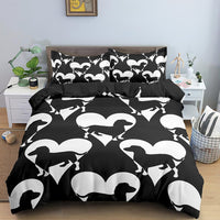 HKM-080147 Dachshund Cartoon Anime Three-Piece Bedding Set in Various Sizes