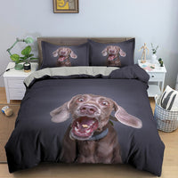 HKM-080147 Dachshund Cartoon Anime Three-Piece Bedding Set in Various Sizes