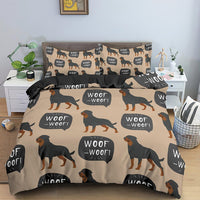 HKM-080147 Dachshund Cartoon Anime Three-Piece Bedding Set in Various Sizes