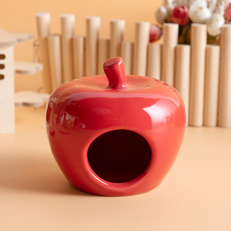 HKM-080275 Ceramic Hamster Nest Shelter for All Seasons - Available in Red and Green