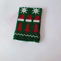 HKM-080275 Christmas-Themed Knitted Scarf for Children with Deer and Tree Designs, 130CM x 20CM, Acrylic Warmth