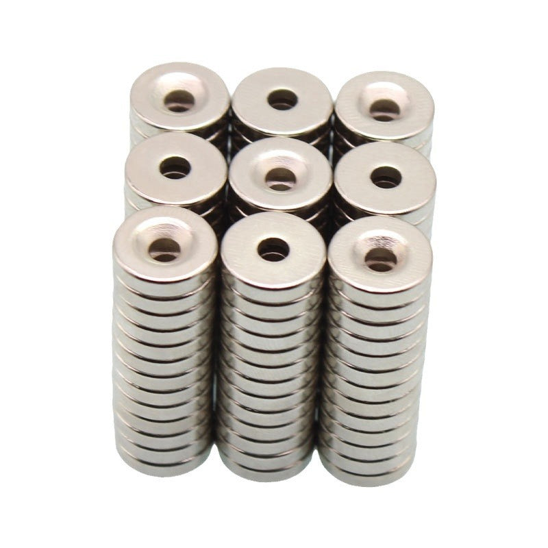 HKM-080339 Neodymium Iron Boron Circular Sinking Hole Magnet, 15x3 Sizes Available