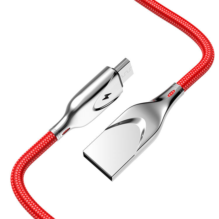 HKM-080531 Zinc Alloy Cloth Braided USB Data Cable - 1m/2m Length, Fast Charging & Data Transmission, 5V/2.3A Current
