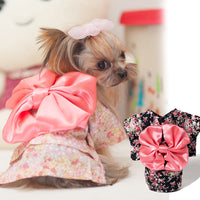 HKM-080595 Cherry Pink and Charm Black Japanese Kimono Style Pet Clothes for Cats and Dogs