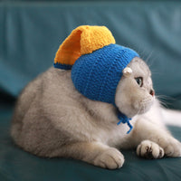 HKM-080659 Handmade Pearl Cat Hat for Kittens and Adult Cats - Unique Pet Costume Accessory
