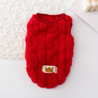 HKM-080723 Thermal Knitted Vest for Pets - Available in Yellow, Pink, Green, Apricot, and Red, Sizes XS to XL