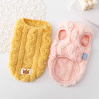 HKM-080723 Thermal Knitted Vest for Pets - Available in Yellow, Pink, Green, Apricot, and Red, Sizes XS to XL