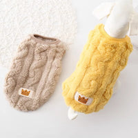 HKM-080723 Thermal Knitted Vest for Pets - Available in Yellow, Pink, Green, Apricot, and Red, Sizes XS to XL