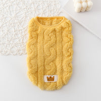 HKM-080723 Thermal Knitted Vest for Pets - Available in Yellow, Pink, Green, Apricot, and Red, Sizes XS to XL