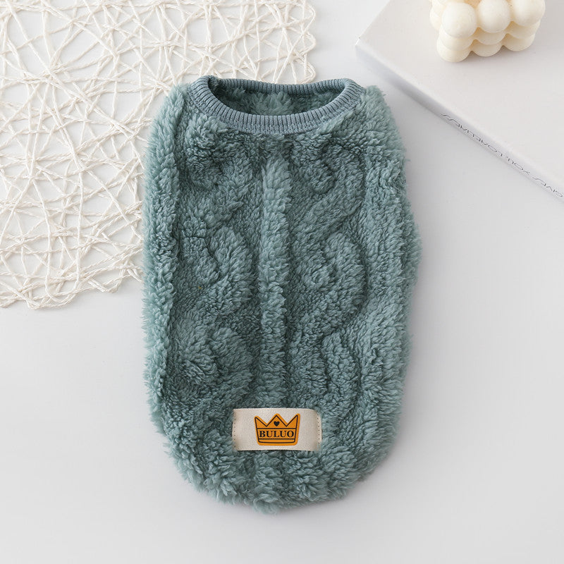 HKM-080723 Thermal Knitted Vest for Pets - Available in Yellow, Pink, Green, Apricot, and Red, Sizes XS to XL