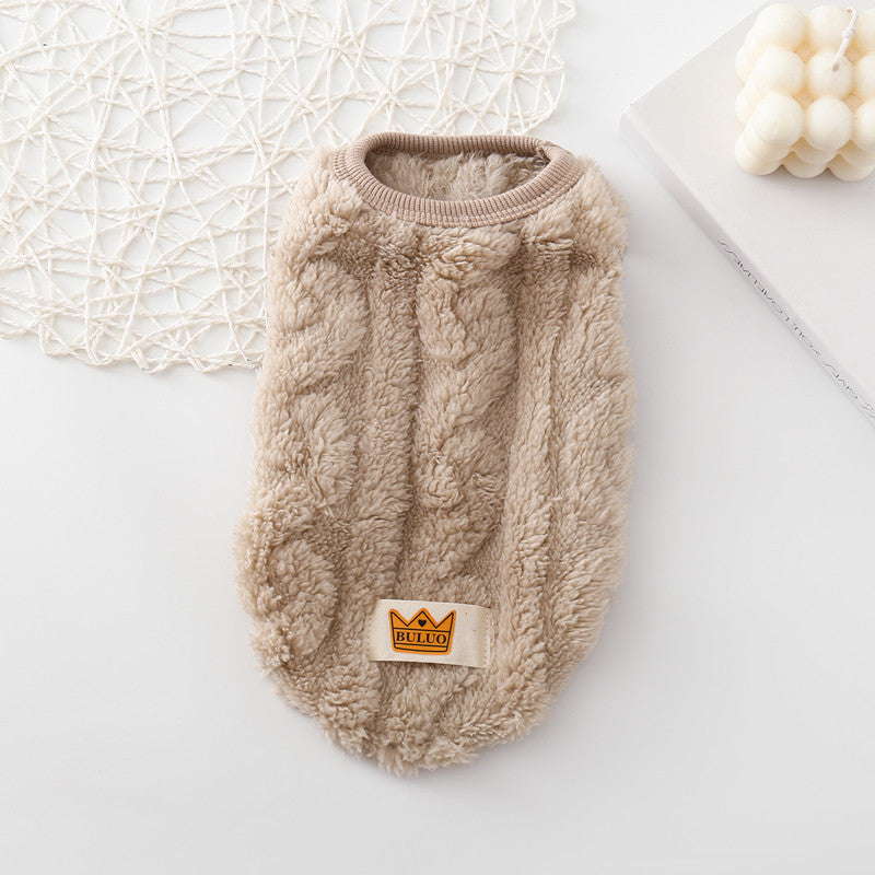 HKM-080723 Thermal Knitted Vest for Pets - Available in Yellow, Pink, Green, Apricot, and Red, Sizes XS to XL