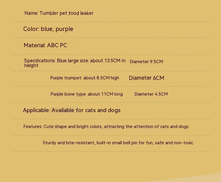 HKM-080787 Interactive Pet Feeder Toy for Dogs and Cats - Fun, Durable Design with Bells