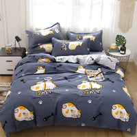 HKM-080915 Aloe Cotton Four-Piece Bedding Set for 1.5m Bed - Modern Floral Patterns and Designs
