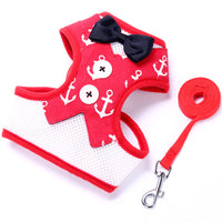 HKM-080979 Stylish Vest-Style Bow Evening Dress for Small Dogs with Adjustable Chest Straps
