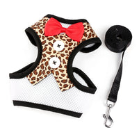 HKM-080979 Stylish Vest-Style Bow Evening Dress for Small Dogs with Adjustable Chest Straps