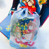 HKM-081107 Japanese Style Drawstring Bear Bag - 27cm x 33.5cm, Double Layered with Frosted Outer and Printed Inner, Perfect for A4 Paper and Cylinders