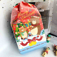 HKM-081107 Japanese Style Drawstring Bear Bag - 27cm x 33.5cm, Double Layered with Frosted Outer and Printed Inner, Perfect for A4 Paper and Cylinders