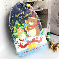 HKM-081107 Japanese Style Drawstring Bear Bag - 27cm x 33.5cm, Double Layered with Frosted Outer and Printed Inner, Perfect for A4 Paper and Cylinders
