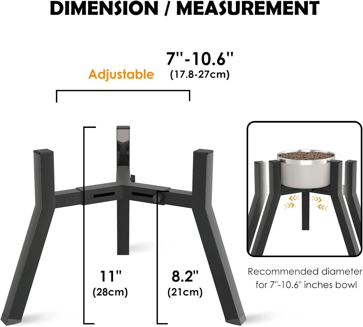 HKM-081171 Adjustable Iron Pet Bowl with Bracket for Customized Width