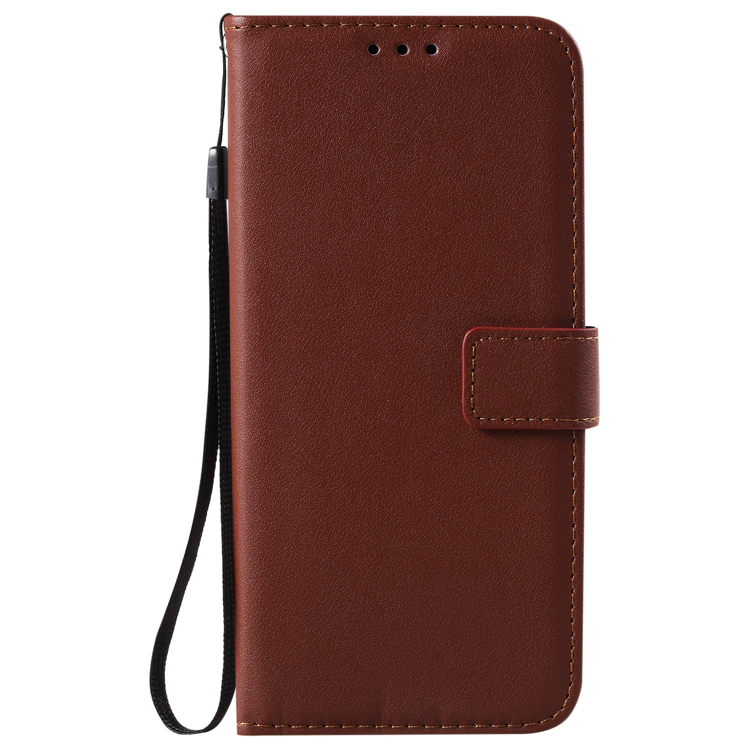 HKM-081235 Solid Color Leather Flip Card Holder Phone Case for iPhone - Shockproof, Anti-Wear, Crossbody Style
