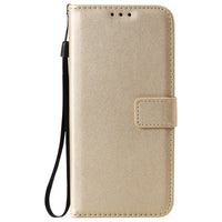 HKM-081235 Solid Color Leather Flip Card Holder Phone Case for iPhone - Shockproof, Anti-Wear, Crossbody Style