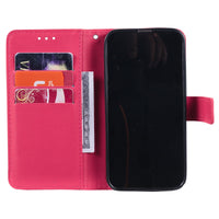 HKM-081235 Solid Color Leather Flip Card Holder Phone Case for iPhone - Shockproof, Anti-Wear, Crossbody Style