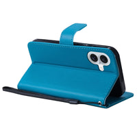 HKM-081235 Solid Color Leather Flip Card Holder Phone Case for iPhone - Shockproof, Anti-Wear, Crossbody Style