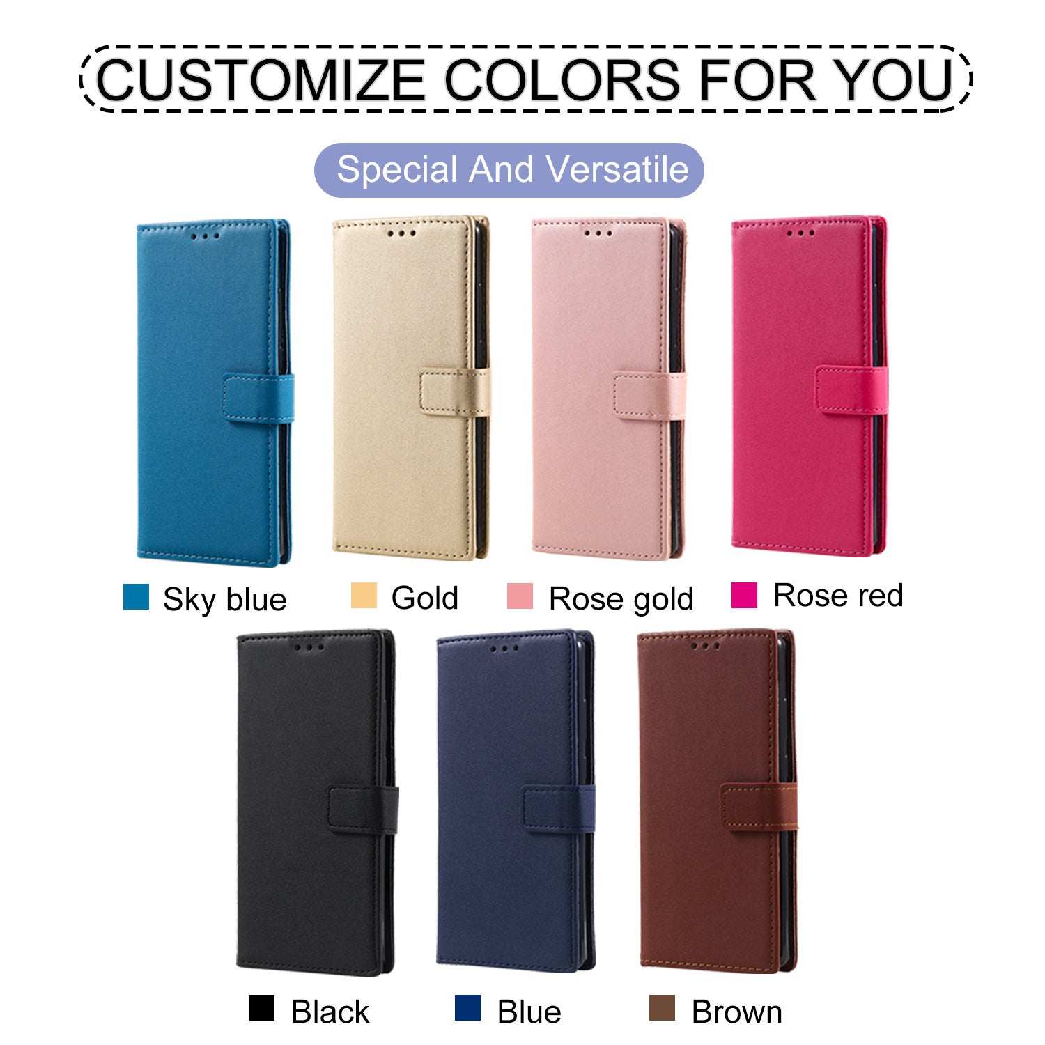 HKM-081235 Solid Color Leather Flip Card Holder Phone Case for iPhone - Shockproof, Anti-Wear, Crossbody Style