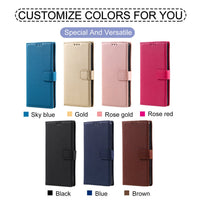 HKM-081235 Solid Color Leather Flip Card Holder Phone Case for iPhone - Shockproof, Anti-Wear, Crossbody Style