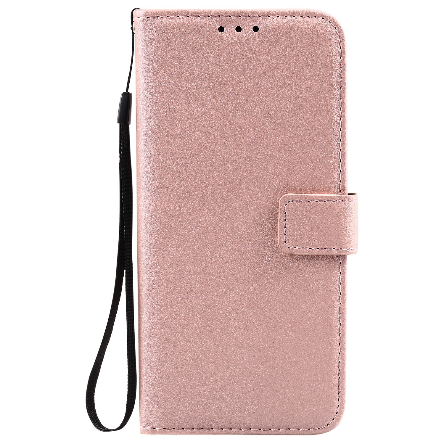HKM-081235 Solid Color Leather Flip Card Holder Phone Case for iPhone - Shockproof, Anti-Wear, Crossbody Style