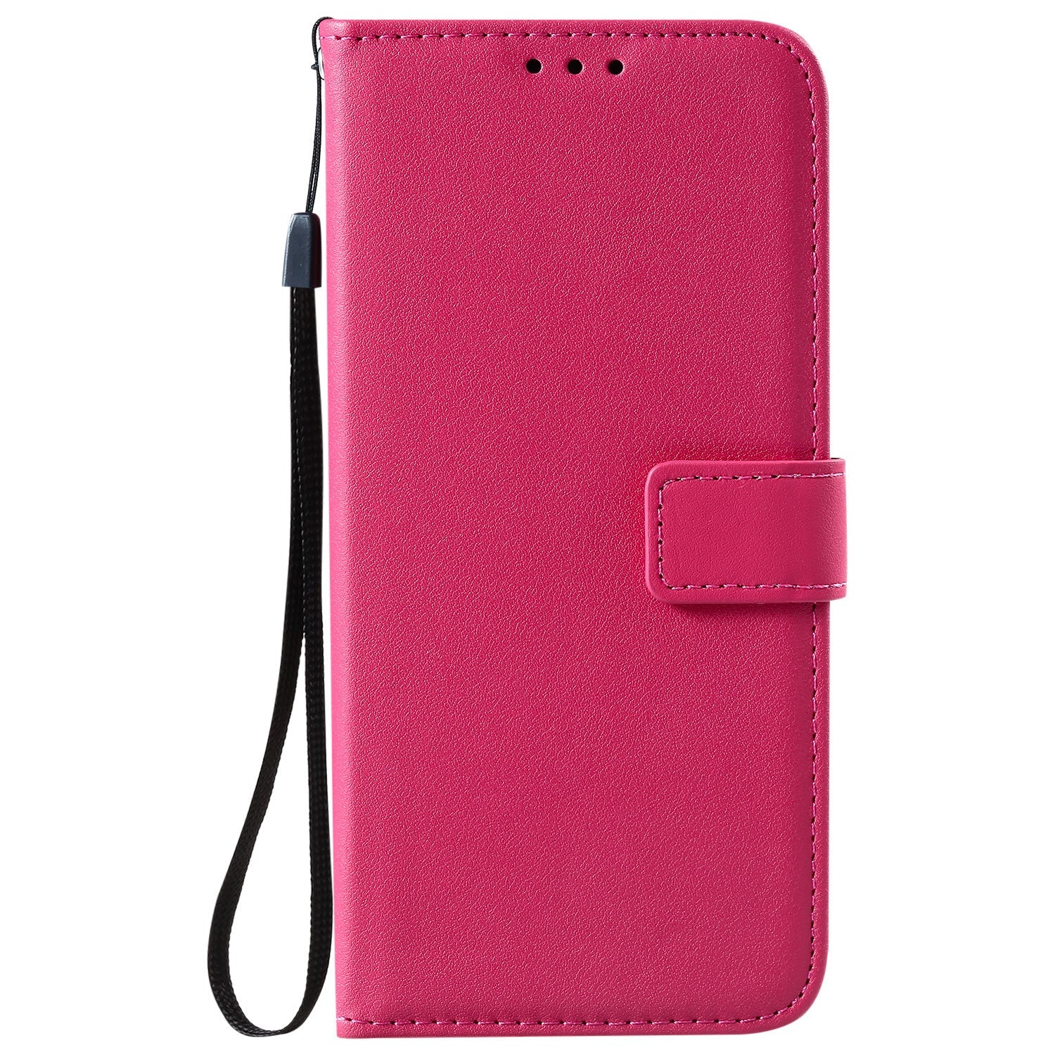 HKM-081235 Solid Color Leather Flip Card Holder Phone Case for iPhone - Shockproof, Anti-Wear, Crossbody Style