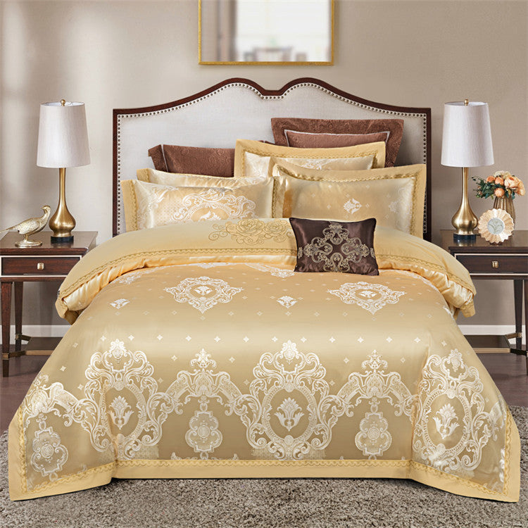 HKM-081299 Cotton Satin 4-Piece Quilt Cover Set for 1.5m Wide Bed – Includes Quilt 200x230 cm
