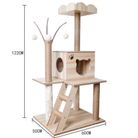 HKM-081299 Wooden Cat Crawl Nest & Scratching Board Pet House Space Capsule, Model M015