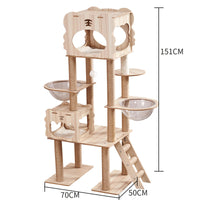 HKM-081299 Wooden Cat Crawl Nest & Scratching Board Pet House Space Capsule, Model M015