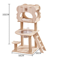 HKM-081299 Wooden Cat Crawl Nest & Scratching Board Pet House Space Capsule, Model M015