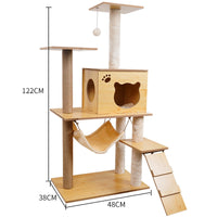 HKM-081299 Wooden Cat Crawl Nest & Scratching Board Pet House Space Capsule, Model M015