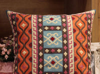 HKM-081363 Embroidered Floral Vintage Throw Pillow in Pure Cotton, 45x45cm