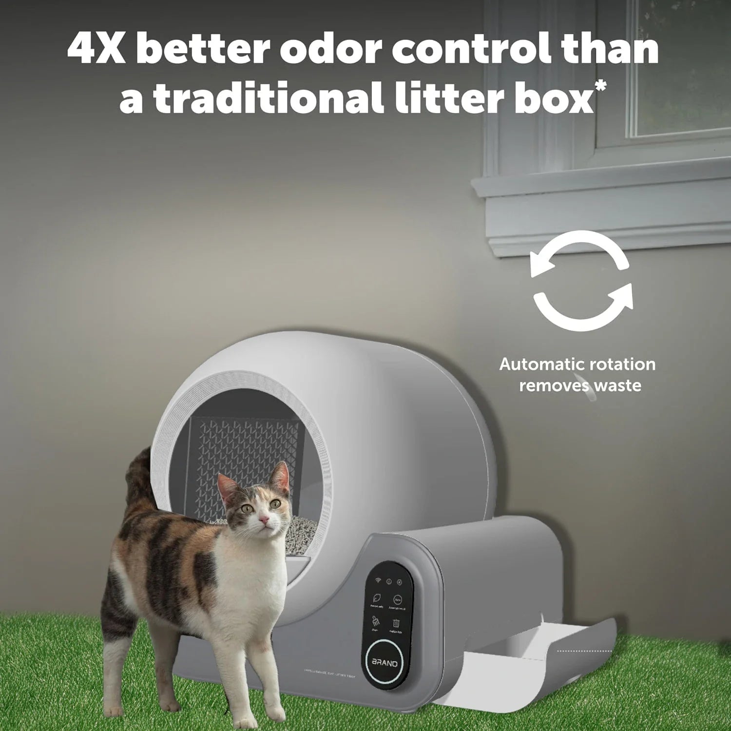 KTX-081427 Automatic Self-Cleaning Cat Litter Box with Odor Control and APP Connectivity for Cats Up to 10KG