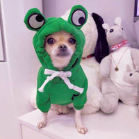 HKM-081555 Hooded Fleece Dog Sweater - Two-Legged Autumn Winter Outfit in Cream Color