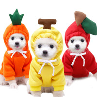 HKM-081555 Hooded Fleece Dog Sweater - Two-Legged Autumn Winter Outfit in Cream Color