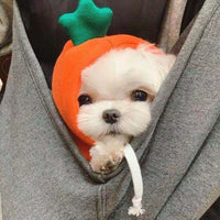 HKM-081555 Hooded Fleece Dog Sweater - Two-Legged Autumn Winter Outfit in Cream Color