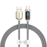 HKM-081555 Super Fast 5A Charging Data Cable with Digital Display and Power Off Timer - Available in Multiple Colors